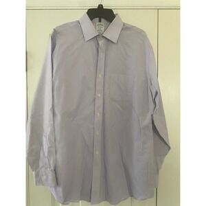 Brooks Brothers Men's 17/35 Regent NonIron 100% Cotton Purple Gray Stripe Shirt